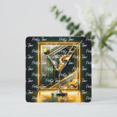 Populäre Party Time Neon Personalisiert Einladung (Stehend Vorderseite)