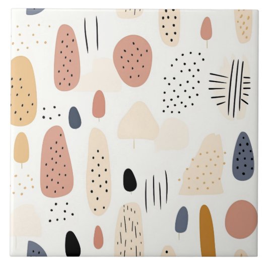 Populäre Retro-Boho-Abstrakte Sammlung Fliese (Vorderseite)