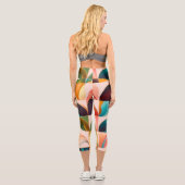Populäre Retro-Sammlung Abstrakter Quadrate Capri Leggings (Rückseite)