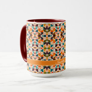 Populäre Retro-Sammlung Abstrakter Quadrate Tasse