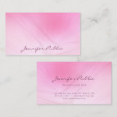 Populäre rosa Vorlage Handgeschriebener Text Moder Visitenkarte (Vorne/Hinten)