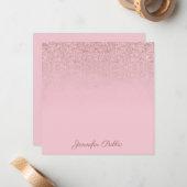 Populäre Rose Gold Handgeschriebener Skriptname El Mitteilungskarte (Vorderseite/Rückseite Beispiel)