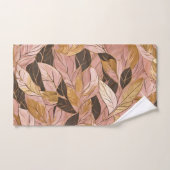 Populäre Schwarz-Pink-Gold-Boho-Blätter-Sammlung Badhandtuch Set (Handtuch)