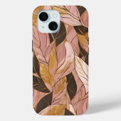 Populäre Schwarz-Pink-Gold-Boho-Blätter-Sammlung Case-Mate iPhone Hülle (Rückseite)