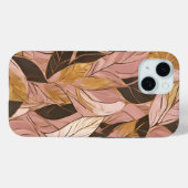 Populäre Schwarz-Pink-Gold-Boho-Blätter-Sammlung Case-Mate iPhone Hülle (Rückseite (Horizontal))