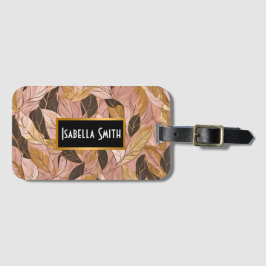 Populäre Schwarz-Pink-Gold-Boho-Blätter-Sammlung Gepäckanhänger