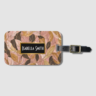 Populäre Schwarz-Pink-Gold-Boho-Blätter-Sammlung Gepäckanhänger
