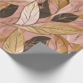 Populäre Schwarz-Pink-Gold-Boho-Blätter-Sammlung Geschenkpapier (Ecke)