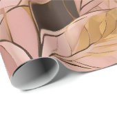 Populäre Schwarz-Pink-Gold-Boho-Blätter-Sammlung Geschenkpapier (Rolleneckpunkt)