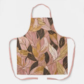 Populäre Schwarz-Pink-Gold-Boho-Blätter-Sammlung Schürze (Vorderseite)
