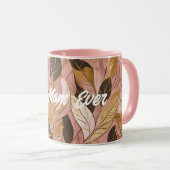 Populäre Schwarz-Pink-Gold-Boho-Blätter-Sammlung Tasse (VorderseiteRechts)