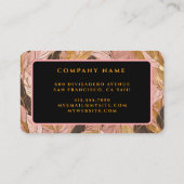 Populäre Schwarz-Pink-Gold-Boho-Blätter-Sammlung Visitenkarte (Rückseite)