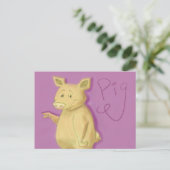 Populäre Schweinekarte Postkarte (Stehend Vorderseite)
