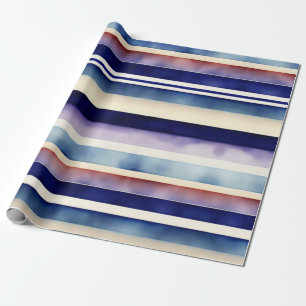Populäre Summer Navy Blue Boat Stripes Collection Geschenkpapier
