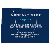 Populäre Summer Navy Blue Boat Stripes Collection Große Geschenktüte (Rückseite)