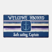 Populäre Summer Navy Blue Boat Stripes Collection Schreibtischunterlage (Vorderseite)