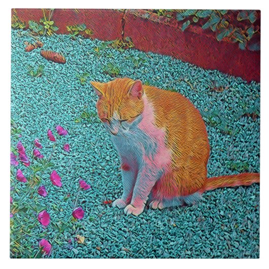 populäre Tiere - Katze Fliese (Vorderseite)