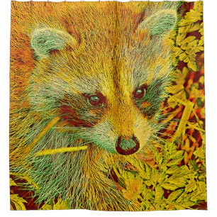 Populäre Tiere - Raccoon Duschvorhang