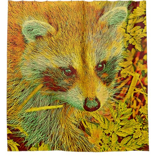 Populäre Tiere - Raccoon Duschvorhang (Vorderseite)