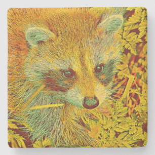 Populäre Tiere - Raccoon Steinuntersetzer