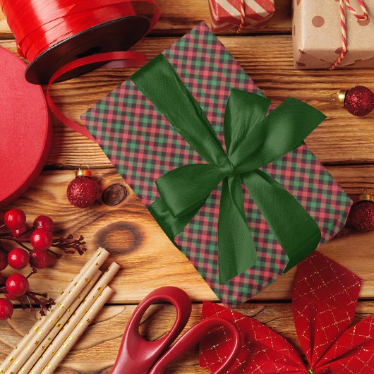 Populäre Trendy Red Green Black Kariert Geschenkpapier
