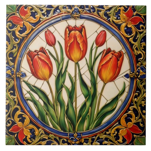 Populäre Tulips Beautiful Collection Keramik Fliese (Vorderseite)