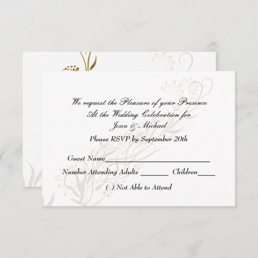 Populäre White Wedding RSVP (Vorne/Hinten)