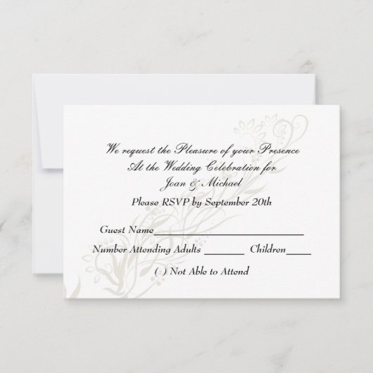 Populäre White Wedding RSVP Karte (Vorderseite)