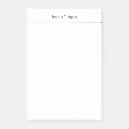 Populärer Schriftart Grau Weiß Beruflich Minimalis Post-it Klebezettel (Vorderseite)