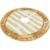 Populärer Snowflake Gold Glitzer White Polyester Weihnachtsbaumdecke (Schrägansicht)