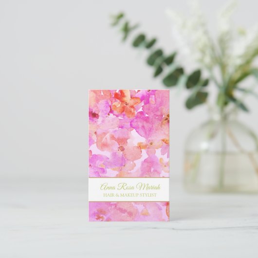 *~* Populärer Wellness-Center Blumenmuster Girly B Visitenkarte (Stehend Vorderseite)