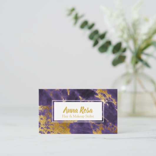 *~* populäres Goldtiefpurpurnes schickes Visitenkarte (Stehend Vorderseite)