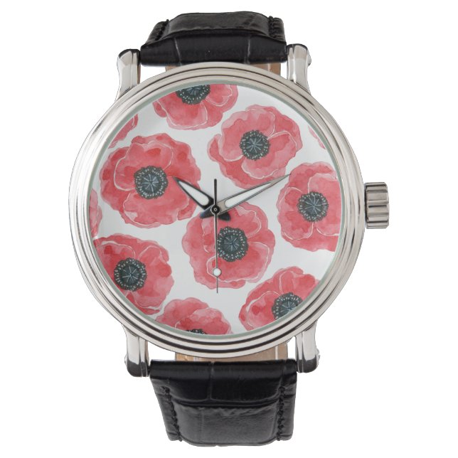 Populationen Aquarell Armbanduhr (Vorderseite)