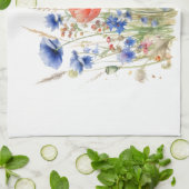 Populationen & Cornblumen: Rustikale Wiesenfarbe Geschirrtuch (Gefaltet)