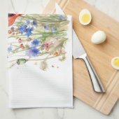 Populationen & Cornblumen: Rustikale Wiesenfarbe Geschirrtuch (Viertel Falte)