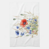 Populationen & Cornblumen: Rustikale Wiesenfarbe Geschirrtuch (Vertikal)