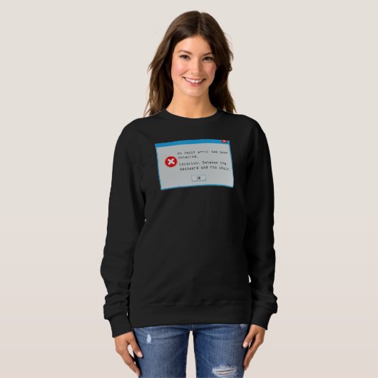 Popup-Nerd des Fensters "Fehlercode" Sweatshirt (Vorne ganz)