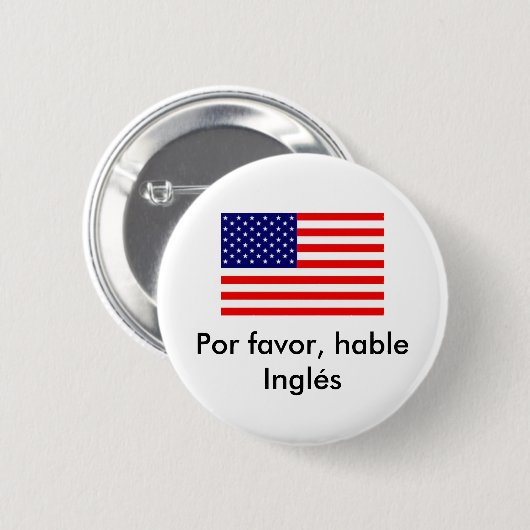 Por Bevorzugung, hable Inglés Button (Vorne & Hinten)