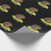 Por-Niedlich-Pine Funny Porcupine Pun Dark BG Geschenkpapier (Ecke)