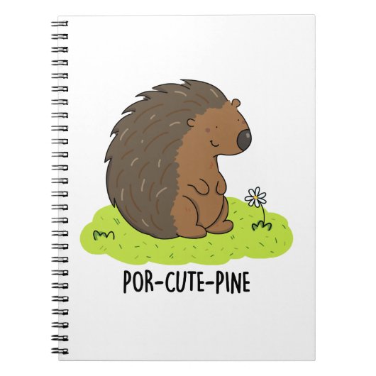 Por-Niedlich-Pine Funny Porcupine Pun Notizblock (Vorderseite)