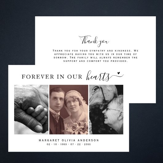 Por Siempre En Nuestro Corazón Fotografía Simpatía Dankeskarte