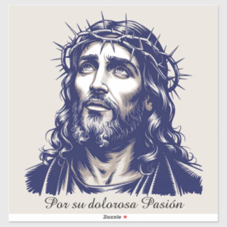 Por su dolorosa Pasión - Portrait Jesu Aufkleber