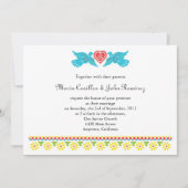 Por Vida Love Birds Papel Picado Einladung (Vorderseite)