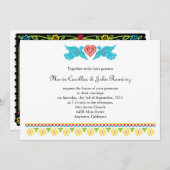 Por Vida Love Birds Papel Picado Einladung (Vorne/Hinten)