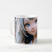 Porcelain Anime Girl Under Lantern Lights Kaffeetasse (Vorderseite Links)