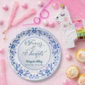 Porcelain Blue Floral Beerdigung Pappteller (Party)