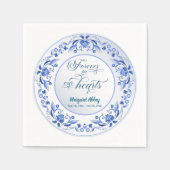 Porcelain Blue Floral Beerdigung Serviette (Vorderseite)