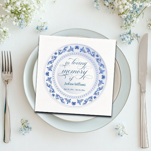 Porcelain Blue Floral Beerdigung Serviette