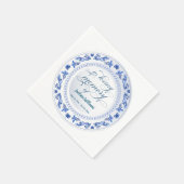 Porcelain Blue Floral Beerdigung Serviette (Ecke)