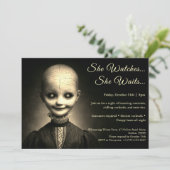 Porcelain Doll Halloween Kostüme Party Einladung (Stehend Vorderseite)